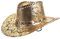 jojofuny Westernhut Hut Mütze für Damen Herren Goldfarben Modisches Design