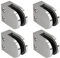 PRIOstahl Glashalter 4 Stück Glasklemmen Klemmhalter Glasplattenhalter 63 x 45 x 26-28 mm mit Sicherungsstift Anschluss: Flach für Glas 8,76 mm Geländer Balkon aus Edelstahl V2A