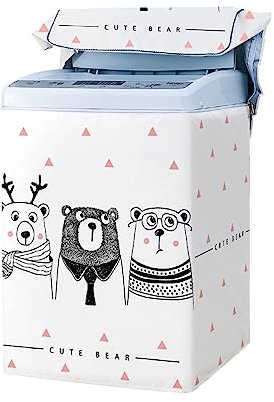 Odot Housse de Protection pour Machine à Laver, Chargement par Le Haut Couvre-Machine Protecteur Anti-Poussière Couverture pour Machine Sèche-Linge et Lave-Linge (Ours Mignon,L (6.8-8kg))