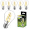 Lumiled A60 E27 LED Lampen 6 Stück, 11W (ersetzt 100W), 1521 lm Classic klares Filament, transparent Leuchtmittel, E27 Sockel 3000K Warmweiß Birne Lampe, 360° Abstrahlwinkel Glühbirne vintage