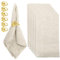 Umllpet Stoffservietten, Leinenservietten, 12er Pack (6 Baumwoll Servietten + 6 Serviettenringe) Baumwoll Servietten und Serviettenringe Set, Serviette für Zuhause/Party/Hochzeiten 40 x 40 cm (Beige)