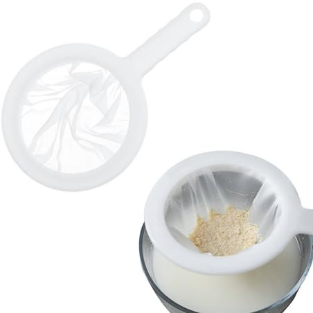 1Pcs Fine Mesh Strainer 200 Mesh Plastic Sieve Filtering Small Impurities in Fruit Juice Soy Milk Jam Yogurt Coffee Tea Soy Honey for Parents Chefs Foodies at Home Kitchen Restaurants
