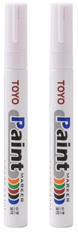 Worparsen Rotuladores de pintura para neumáticos, 2 unidades, permanentes, impermeables, para relleno de tinta, para coche, vehículo, motocicleta, neumáticos, color blanco