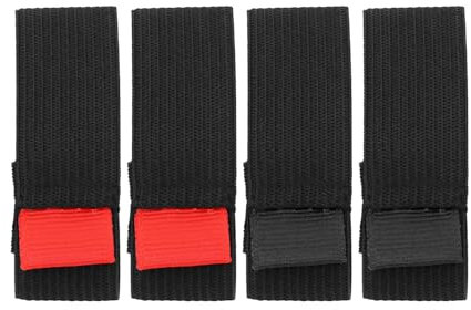ECSiNG 4er-Pack Angelrollen Schutzgurte Elastische Angelrollengurte mit Rollen Verschleißfestes Angelausrüstungs-Schutzzubehör Größe M