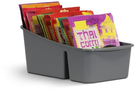 Pro Home Küchen Organizer mit 3 Fächern - Aufbewahrungsbox für Tütensuppen, Gewürzmischungen UVM. Ordnungssystem für Lebensmittel Kunststoff