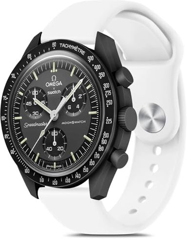Meliya Uhrenarmbänder für Moonswatch, weiches Silikon, kompatibel mit Omega X Swatch Moonswatch Speedmaster, Rolex, Seiko, 20 mm Uhr, Swatch Omega Moonswatch Speedmaster, Ersatzband für Damen und