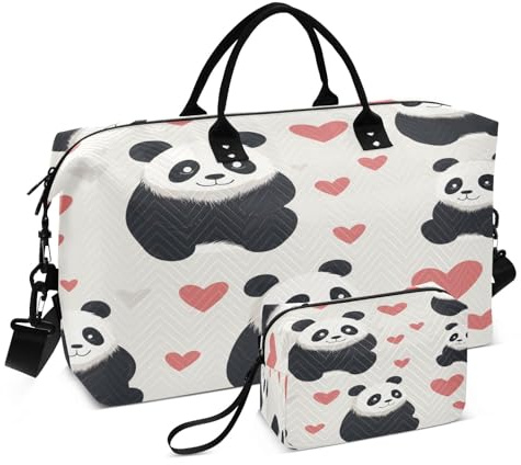 29-Panda Reisetasche, Reisetasche, Fitnessstudio, Yoga, Handgepäcktasche für Männer und Frauen, Wochenendtasche, Niedlicher Panda, Einheitsgröße, Reisetasche