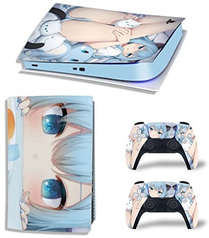 Für PS5 Skin Disc Edition Anime Console Und Controller Vinyl Cover Skins Wraps Für PS 5 Disc Version(95339) Blasenfrei Kein Schaum Kratzfest(Color:4)