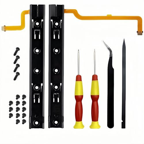 Support de rail coulissant droit et gauche pour Nintendo Switch avec câble de capteur, barre coulissante NS Switch avec câble flexible et vis de console, accessoires de réparation