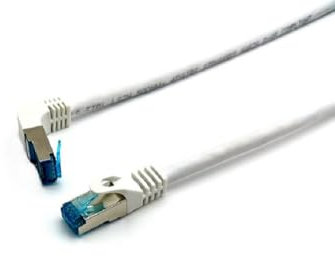 Equip Câble patch S/FTP catégorie 6A coudé vers connecteur droit Blanc 605807 0,5 m
