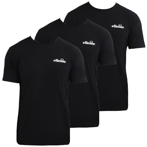 ellesse Herren Azzini (3 Pack) T-Shirt, Schwarz, XL