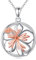 VENACOLY Hibiskus Blume Halskette 925 Sterling Silber Hibiskus Blume Anhänger Schmuck Geschenke für Frauen