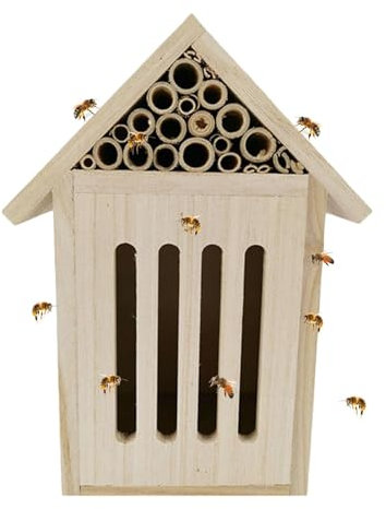 Hobngmuc Bienenhäuser für den Garten,Maurerbienenhaus leer - Natürliches Schmetterlingshotel aus | Robuste und stilvolle Gartendekoration, langlebiger Bienenstock für Marienkäfer, bestäubende