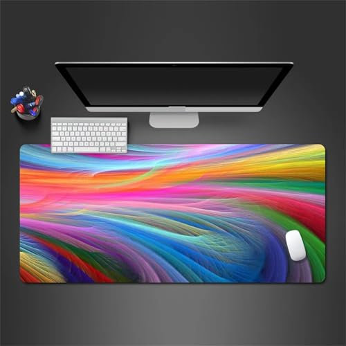 Gaming Tapis de Souris Mouse Pad Large Lignes Colorées Mouse Mat Pad de Bureau Surface Lisse et Haute précision et Vitesse pour Gamer Ordinateur PC 600x300x2mm