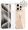 Noyabox für iPhone 15 Pro Transparent Glitzer Hülle mit 2 Panzergläsern, Handyhülle Silikon Funkelnd Weich Leicht Kratzerfest TPU Case, Durchsichtig