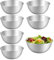 6 Stück Edelstahl Schüssel, Rührschüssel Salatschüssel Set, Edelstahlschüsseln mit Messmarken, Spülmaschinenfest, Stapelbar, für Müslischale, Dipschale, Snackschale, Servierschale (0.7 L, Ø 16.8 cm)