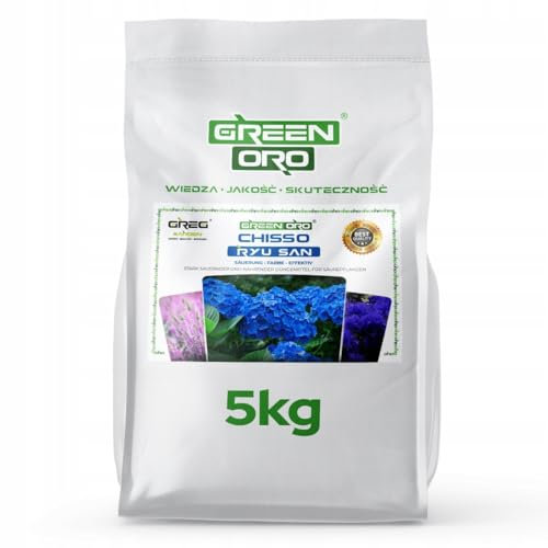 GREEN ORO CHISSO RYU SAN 5KG - Fertilizante acidificante con nitrógeno y azufre para plantas amantes de los suelos ácidos como hortensias, rododendros, arándanos y azaleas