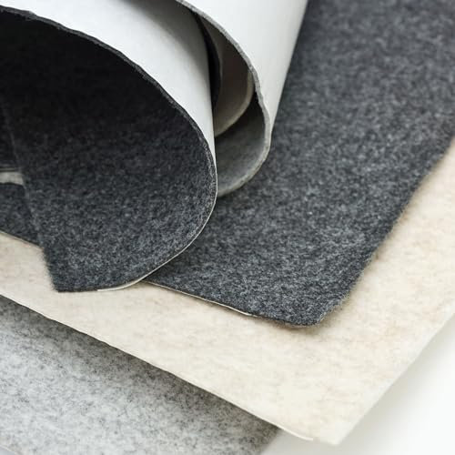 Carpetfilz, R-Pet ECO Filz für Wohnmobilausbau, Isolierung und Verkleidung von Auto, Camper, Van und vieles mehr! Wahlweise selbstklebend und nicht selbstklebend! (Fog - selbstklebend)