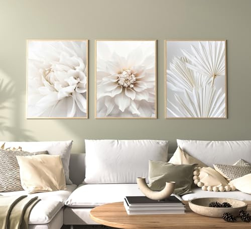 Moderne Boho Deko Bilder Aesthetic Pflanze Bilder,Natürliche Landschaft Strand, Abstrakt Kunst Wandbilder Bohemian Poster Set,Ohne Rahmen (30x40cm-3Pcs,Poster-01)
