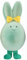 Generisch lustiges Osterei Ei beflockt mit Füßen und Hasenohren 23 cm hoch - Ostereier Osterhase in Eiform Deko Frühling Ostern - Farbe wählbar (Mint blau)