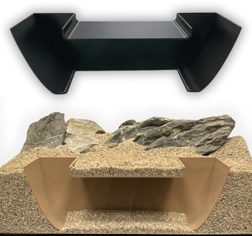 Generisch Aquatunnel XL Aquarium Tunnel Unterirdischer Tunnel Höhle für Fische Welse Garnelen Versteck (Beige)