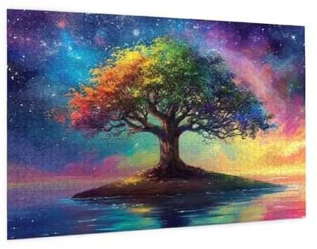 Fantastico Puzzle 2000 Pezzi Adulti, 5D DIY Puzzle Albero Della Vita Pattern con Confezione Regalo per Regalo Donna, Rilassamento Familiare Attività, Intrattenimento Creativo,Home Decor 99x70cm -2157Y