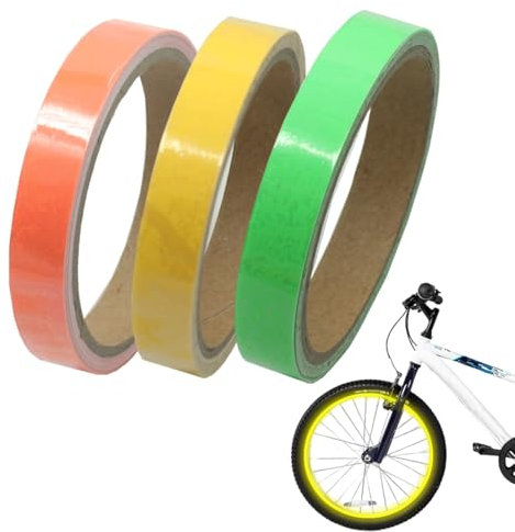 OUDQFCJ 3 Pezzi Nastro Adesivo Fluorescente Autoadesivo Luminoso Impermeabile Nastro di Sicurezza Segnaletico 3m x 10mm