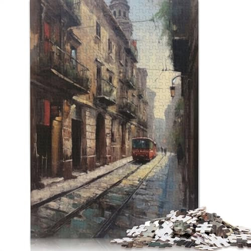 Puzzle für Erwachsene und Jugendliche, Barcelona, Bunte Straße, Holzpuzzle, Erwachsene ab 14 Jahren, 520 Teile (52 x 38 cm)