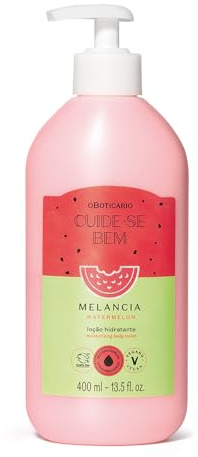 O Boticário Cuide-se Bem | Körperlotion Wassermelone | 400 ml | Körpercreme für Damen, Wassermelonen-Lotion, 48 Stunden Feuchtigkeitsspendend, cremige duftende Textur, vegan, 400 ml