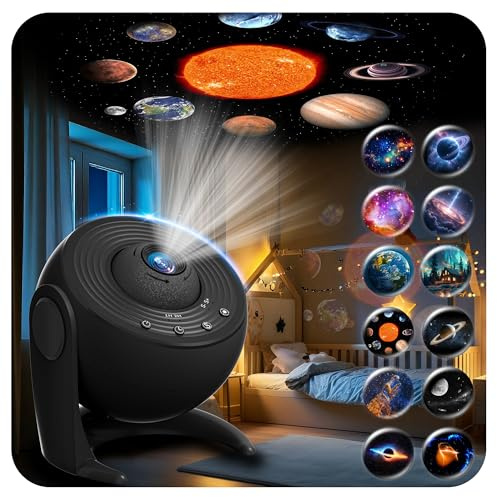 FlyLily Galaxy Projector for Bedroom, 13 in 1 Planetarium Star Projector with Solar System & Constellation, 360° Rotating Galaxy Light, Space Night Light Projector for Kids Adults Gifts