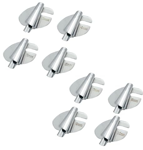 8er Set Rollsaumfuss für Nähmaschine - Metall-Saumfüße (3-10 mm) für Overlock & Nähmaschinen - Nähmaschinen Zubehör für Profis & Hobby