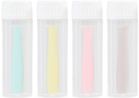 4 Pcs Contact Lens Remover Tool, Contact Lens Plunger, Suckers for Hard Contact Lenses RGP Ortho K Lens Removal Tool Silicone Suction Holder with Storage Tubes Only for Rigid Gas Permeable Hard Lenses