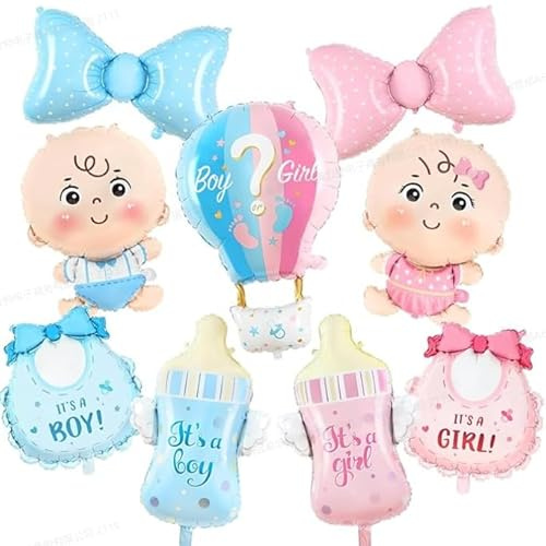 Gender Reveal Balloon Set 11 Stück Gender Reveal Party Deko Boy or Girl Ballon Geschlechtsverkündung Baby Luftballons mit Rosa & Blau Ballon für Baby Gender Reveal Box Baby Shower Decoration