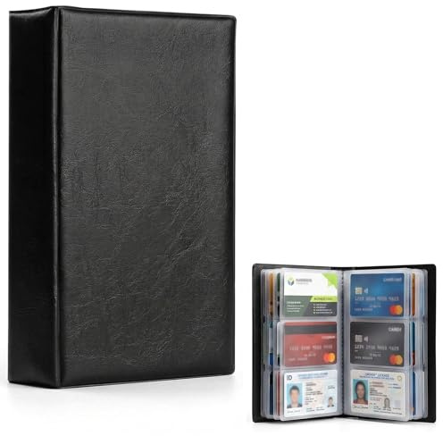 240 Porte Cartes de Visite Carte de Livre PVC Cartes, Étui à cartes de crédit, Organiseur de cartes clients, pour Ranger Carte de Visite Cartes Fidélité Porte Carte de Crédit etc, Noir