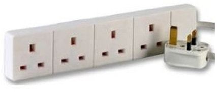 4 WAY 5M METER GANG ELECTRIC SOCKET EXTENSION LEAD 13A CABLE UK MAINS PLUG