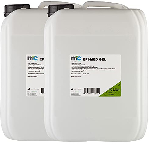 Medicalcorner24 IPL Gel Epimed, IPL Kontaktgel für Haarentfernung, 2 x 10 Liter Kanister