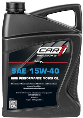 Unbekannt CAR1 Motoröl 15W-40 Multi High Performance Motor Motoren Öl Benzin Diesel Ottomotor Benzinmotor Dieselmotor Engine Oil 5L