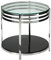 Cortesi Home Lavia Beistelltisch mit 2 Ebenen, rund, Glas, Schwarz