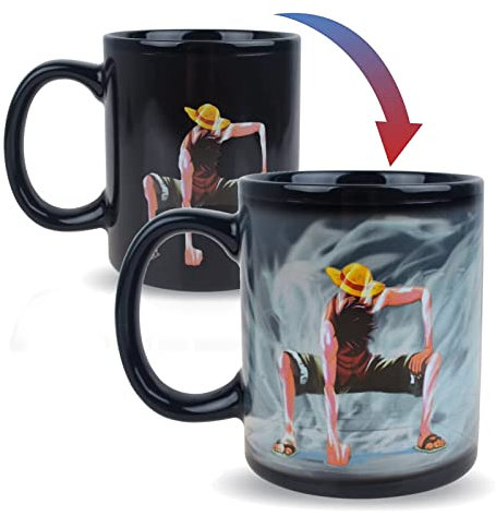 BeneUÂ One Piece Luffy Changing Coffee Mug Heat-sensitive Reactive Ceramic Cup Coffee Mug by Maxagathe