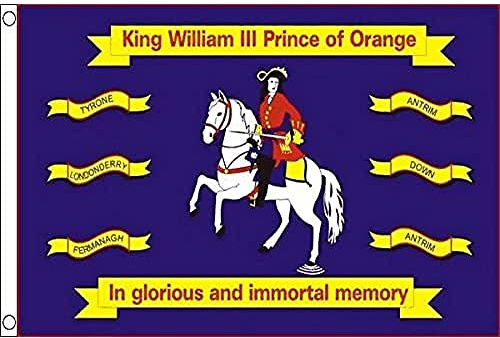 AZ FLAG Flagge Wilhelm III. von Oranien-Nassau 150x90 cm 2 Ösen | Für innen und außen King William III dekorative Flagge doppelte Nähte und verstärkte Kanten mit Metallösen 100D Polyester