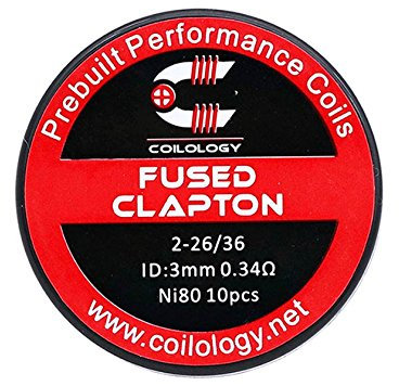 10x COILOLOGY Ni80 - Coils Draht Wicklung Selbstwickler Verdampfer Atomizer RDA, RBA, RTA, RDTA, Nichrome (Fused Clapton - 0.34 Ohm)