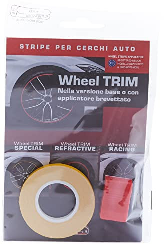 4R Quattroerre.it 10362 Wheel Trim Strisce Adesive con Applicatore per Cerchi Moto, Giallo