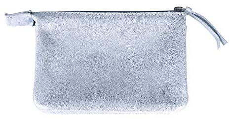 Clairefontaine 400043C Kleine Mappe Plume (mit 2 Fächern aus Lammwildleder, mit Perlmutt-Effekt, 13x9 cm) 1 Stück hellblau