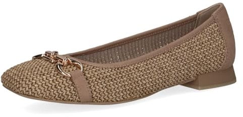 CAPRICE Women' 9-22503-42 Ballet Flat, Bark Comb, 6 UK