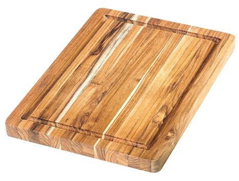 TeakHaus Edge Grain Carving Board + Juice Canal (Rectangle) | 14 x 10 x 1