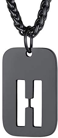 FindChic Chapa Militar y Letras Personalizables con collar negro