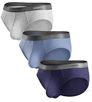 Separatec Boxers pour Hommes, Slips pour Hommes sous-vêtements gainés avec Poches séparées Boxer en Bambou Respirant, Doux et Confortable avec Fly 3 Lot de sous-Shorts ajustés
