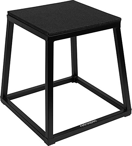 Retrospec Unisex Sprungplattformen für Heim-Fitnessstudio, plyometrisches Springen & Sprungbox-Übungen, Mattschwarz, 45,7 cm