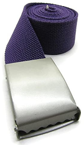 Leather Emporium Ceinture en toile unie jusqu'à 132 cm, violet, Taille Unique