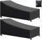 Housse de Chaise Longue de Jardin 2 pcs, Imperméable, Résistance au Vent, Anti-UV, Tissu Oxford 210D Housse pour Chaise Longue de Jardin avec Corde et Boucle - Noir (200x75x40/70cm)